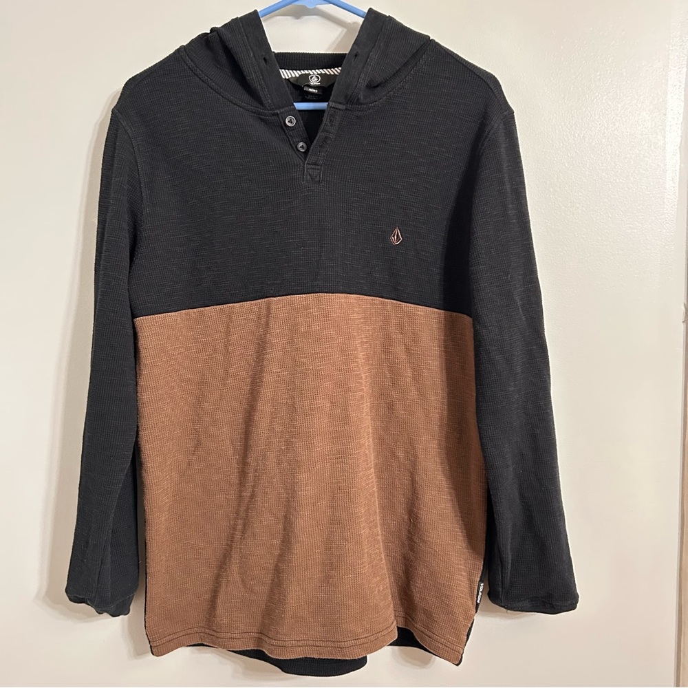 Volcom Black/Brown Hoodie Mens Size Small